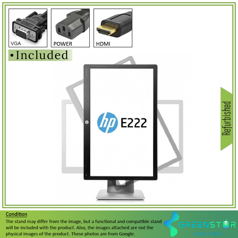  Refurbished(Good) -HP EliteDisplay E222 21.5" Widescreen 1920x1080 LED Backlight LCD IPS Monitor